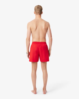 Halblange, einfarbige Badehose