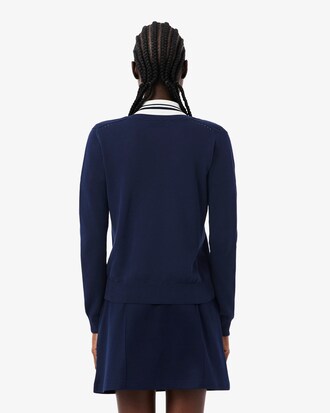 Nahtloser Pullover mit V-Ausschnitt