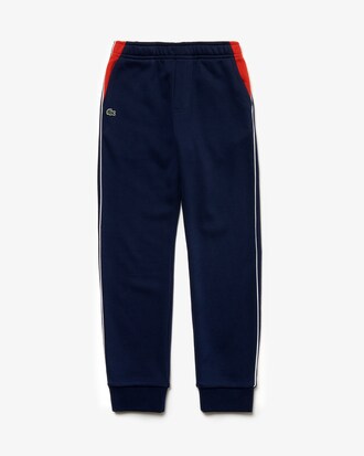 Jungen-Jogginghose aus Fleece mit Kontraststreifen