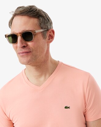 T-Shirt aus leichter Pima-Baumwolle mit V-Ausschnitt