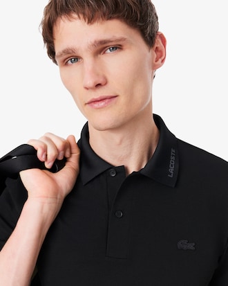 Slim Commuter Fit-Polohemd aus Piqu&eacute; mit Branding aus Jacquard