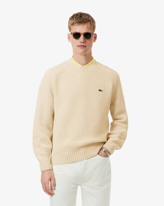 Pullover aus dicker kardierter Wolle mit Rundhalsausschnitt