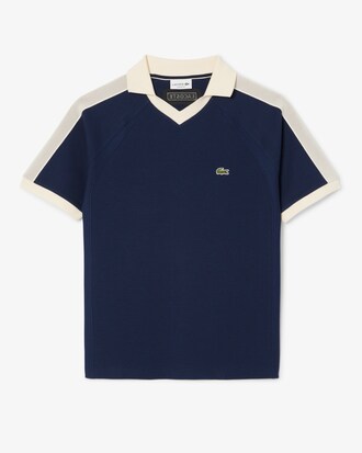 Classic Fit-Polohemd mit Piqué-Einsätzen