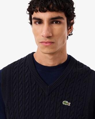 Ärmelloser Pullover aus Baumwollstrick