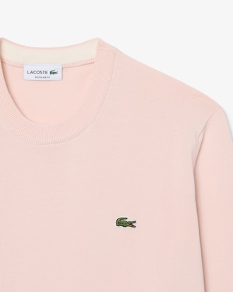 Einfarbiger Pullover aus Baumwolle mit Rundhalsausschnitt