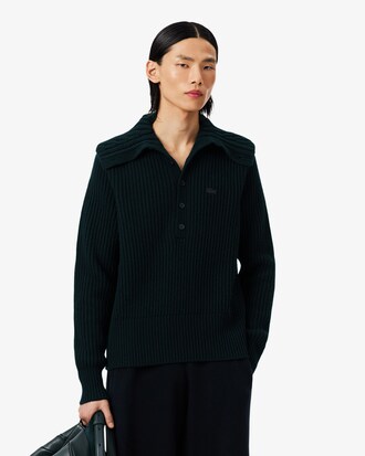 Pullover Runway aus Wolle mit Zopfmuster und Kragen