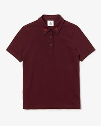 Damen-Poloshirt mit Stickerei-Kragen LACOSTE L!VE