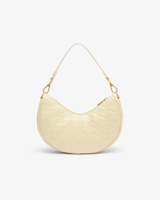 Halbmondf&ouml;rmige Tasche Maheki aus gepr&auml;gtem Leder