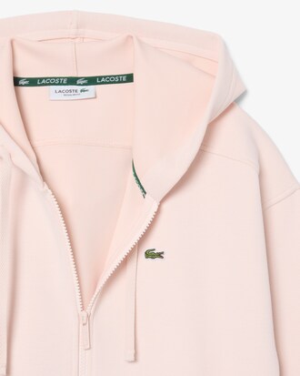 Hoodie aus Piqu&eacute; mit Rei&szlig;verschluss