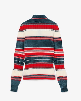 Runway Pullover mit Polokragen und strukturierten Streifen