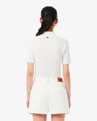 Slim Fit-Polohemd L.12.D aus Pointelle-Spitze
