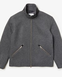 Herren-Jacke aus Premiumwolle mit Lederakzenten