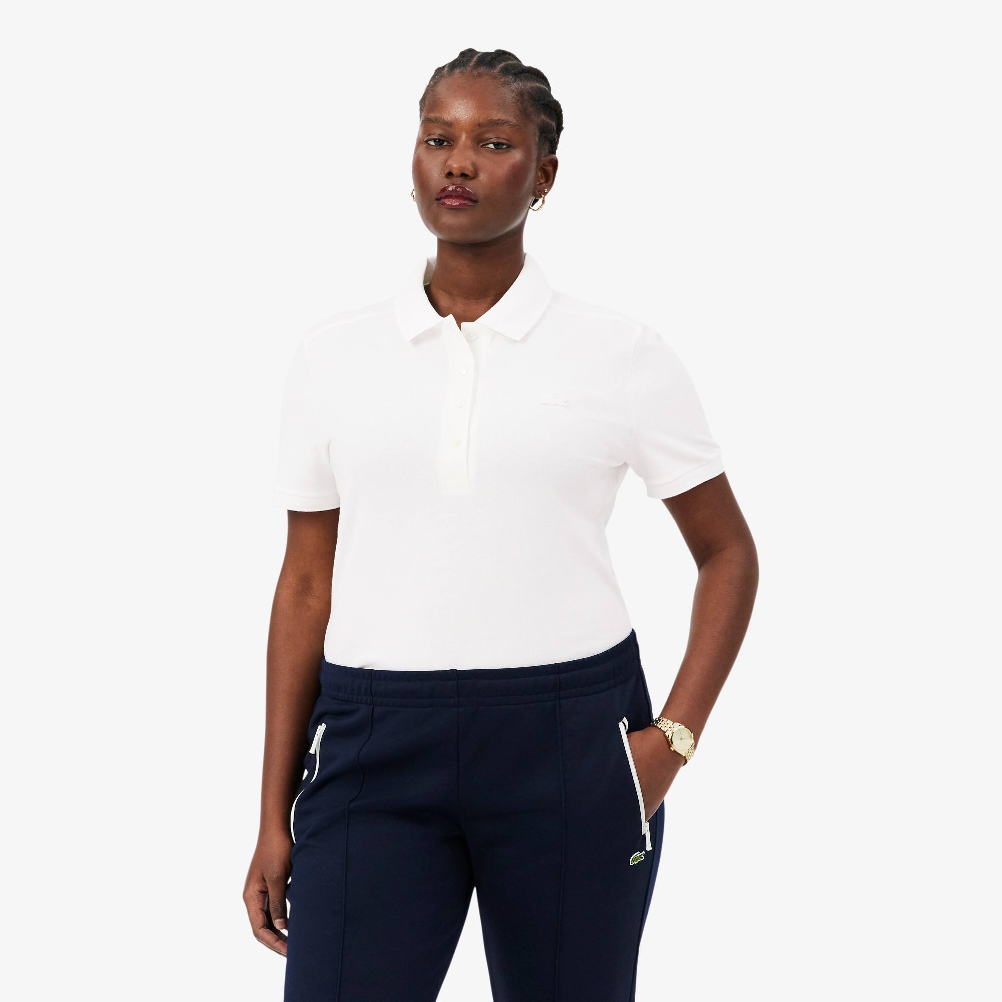 Slim Fit Damen LACOSTE Poloshirt aus Stretch-Baumwoll-Piqué | LACOSTE