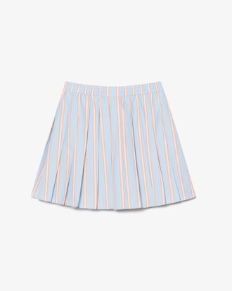 Gestreifter Faltenrock mit Shorts aus Popeline
