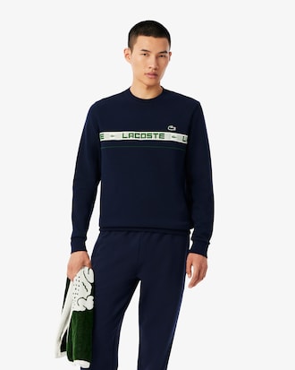 Tennis-Sweatshirt mit Branding-Streifen