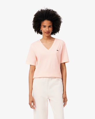Relaxed Fit-T-Shirt aus weicher Baumwolle mit V-Ausschnitt