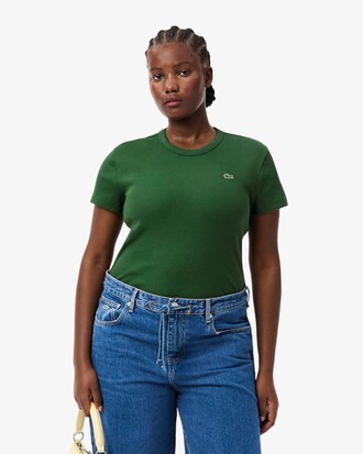 Slim Fit-T-Shirt aus gerippter Baumwolle