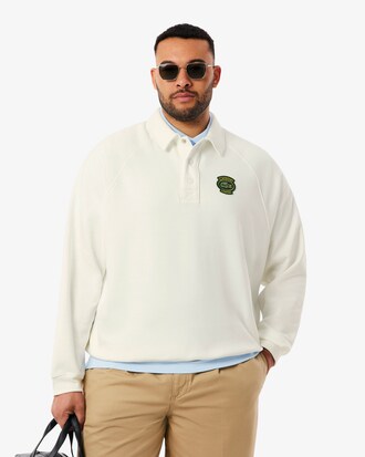 Loose Fit-Sweatshirt aus Fleece mit Polokragen