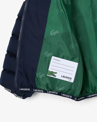 Puffer-Jacke aus Diamant-Taft mit Kapuze