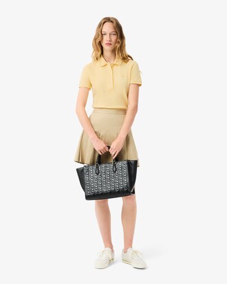 Slim Fit Damen LACOSTE Poloshirt aus Stretch-Baumwoll-Piqué