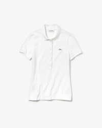 LACOSTE Slim Fit Damen-Poloshirt aus Mini-Piqu&eacute; mit Stretch