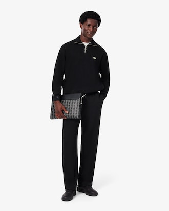 Sweatshirt aus Interlock mit hohem Kragen und Rei&szlig;verschluss