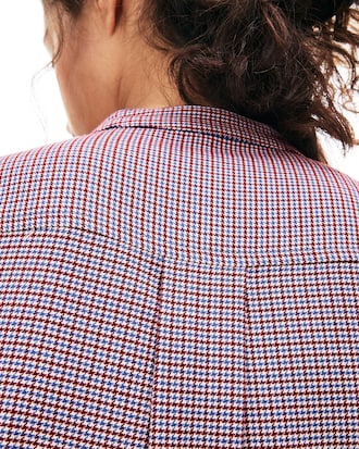 Damen Loose Fit Bluse mit Mao-Kragen