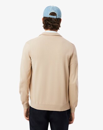 Pullover aus Baumwolle mit Reißverschluss und hohem Kragen