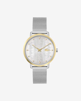 Ionenplattierte Uhr Crocorigin aus Edelstahl und Mesh