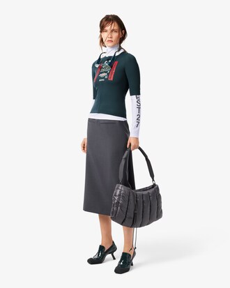 Runway mittellanger Rock mit Pattendetail
