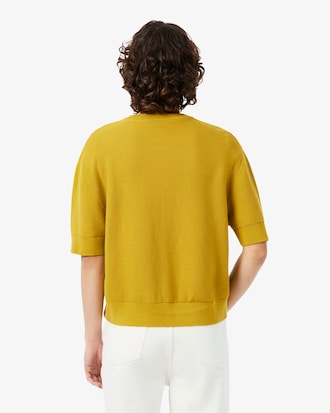 Moosstrick-Cardigan aus Baumwoll- und Wollmischgewebe