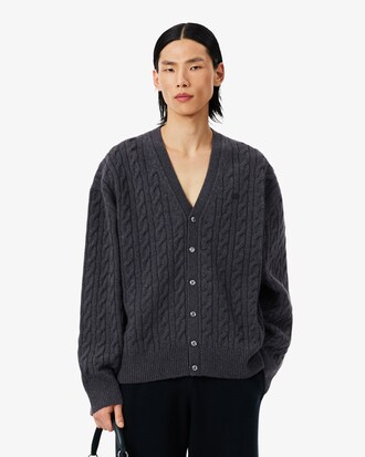 Cardigan Runway aus Kaschmir mit Zopfmuster