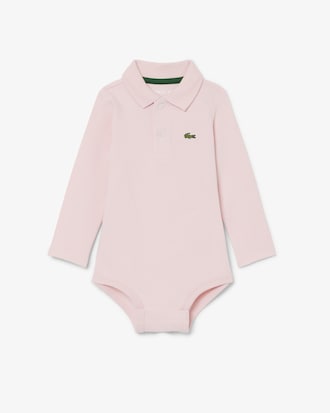 Baby-Body aus Piqu&eacute; mit langen &Auml;rmeln