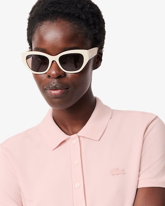 Slim Fit Damen LACOSTE Poloshirt aus Stretch-Baumwoll-Piqu&eacute;