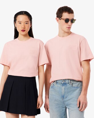 T-Shirt aus Baumwolljersey mit tiefgepr&auml;gtem Branding