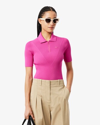 Polohemd mit 3D-Rippstrick