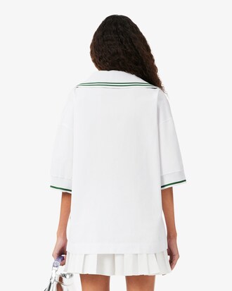 Oversized-Popover-Hemd Runway mit Logo-Kragen