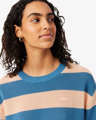 Gestreiftes T-Shirt aus Mesh-Strick