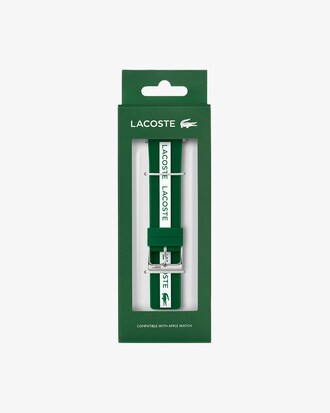 Unisex LACOSTE Apple Watch-Silikonband in gr&uuml;n