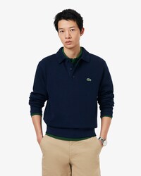Rippstrick-Sweatshirt aus Baumwolle mit Polokragen
