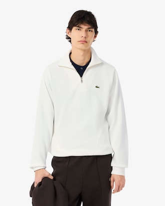Sweatshirt aus Interlock mit hohem Kragen und Reißverschluss