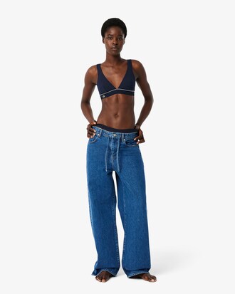 Triangel-Bralette aus gerippter Baumwolle