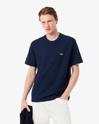 T-Shirt aus Piqu&eacute; mit schwerer Baumwolle und Leinen