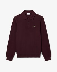Rippstrick-Sweatshirt aus Baumwolle mit Polokragen