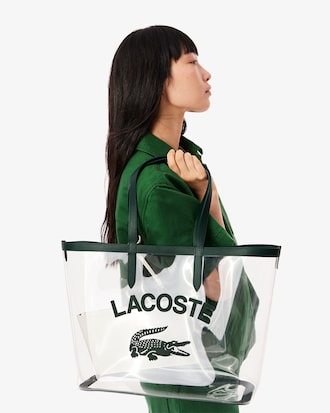Große transparente Tote Bag Anna mit genarbtem Effekt