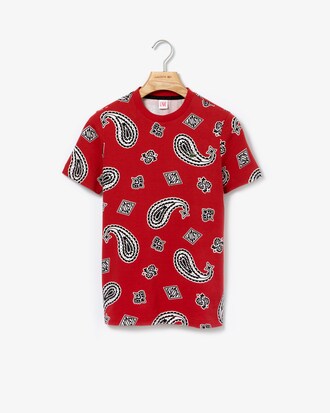 Damen Baumwoll-T-Shirt mit Cashmere-Print LACOSTE L!VE