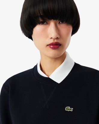 Relaxed Fit-Sweatshirt aus Piqu&eacute; mit Rundhalsausschnitt