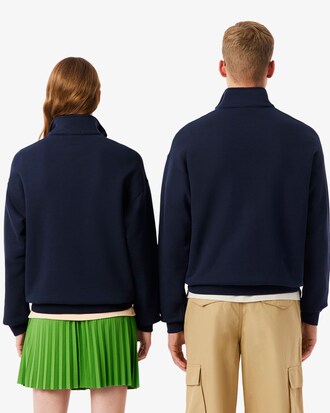Sweatshirt aus schwerem Fleece mit Rei&szlig;verschluss und hohem Kragen