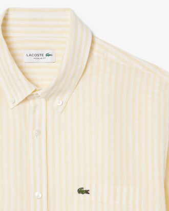 Gestreiftes Regular Fit-Leinenhemd