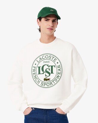 Loose Fit-Sweatshirt aus Fleece mit Print